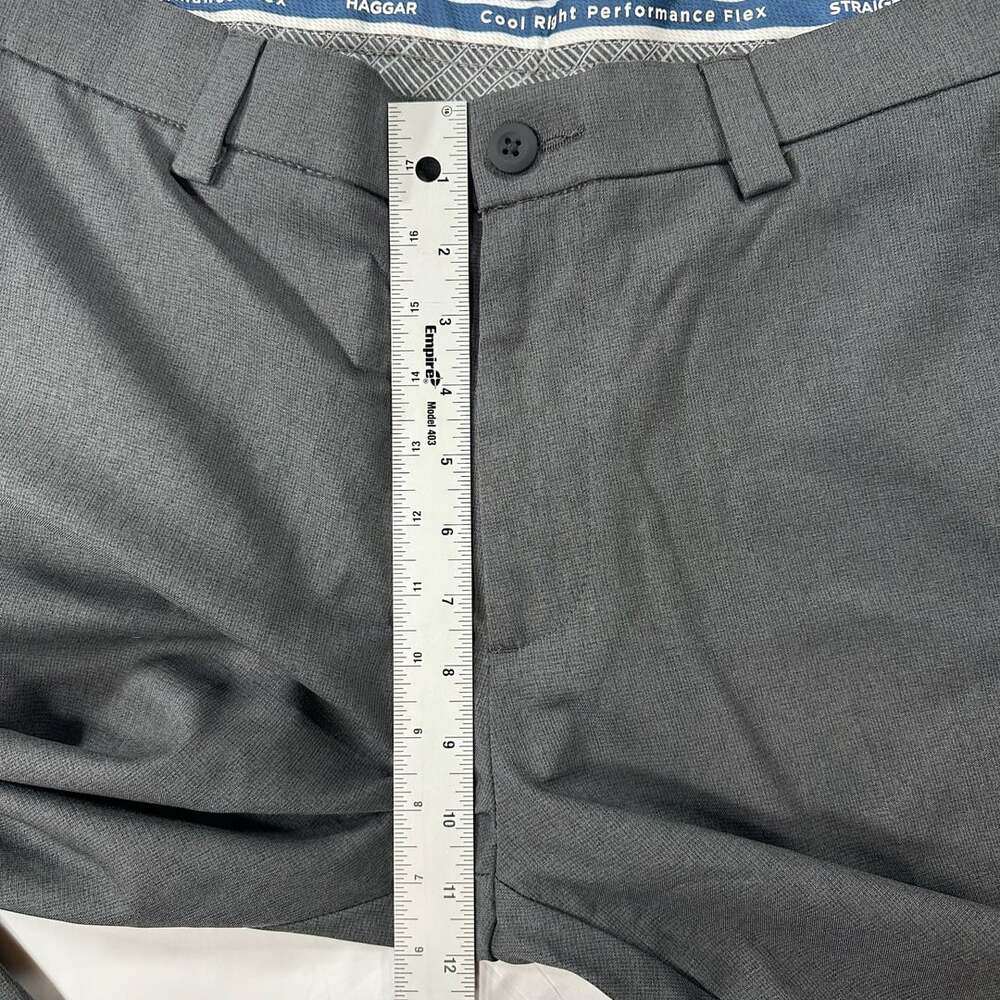 Haggar Cool Right Performance Flex Mens Dress Pants  Straight Leg Gray 38x30 - Picture 8 of 10